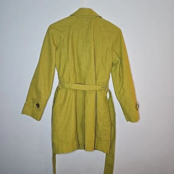 Women's J. JILL Green Button Corduroy Coat Size‎ XS Belted - Picture 3 of 7